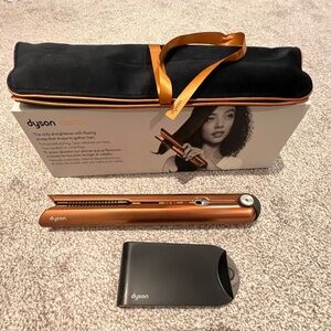Dyson Copper Hair Straightener with Black Case, Original Box and Warranty